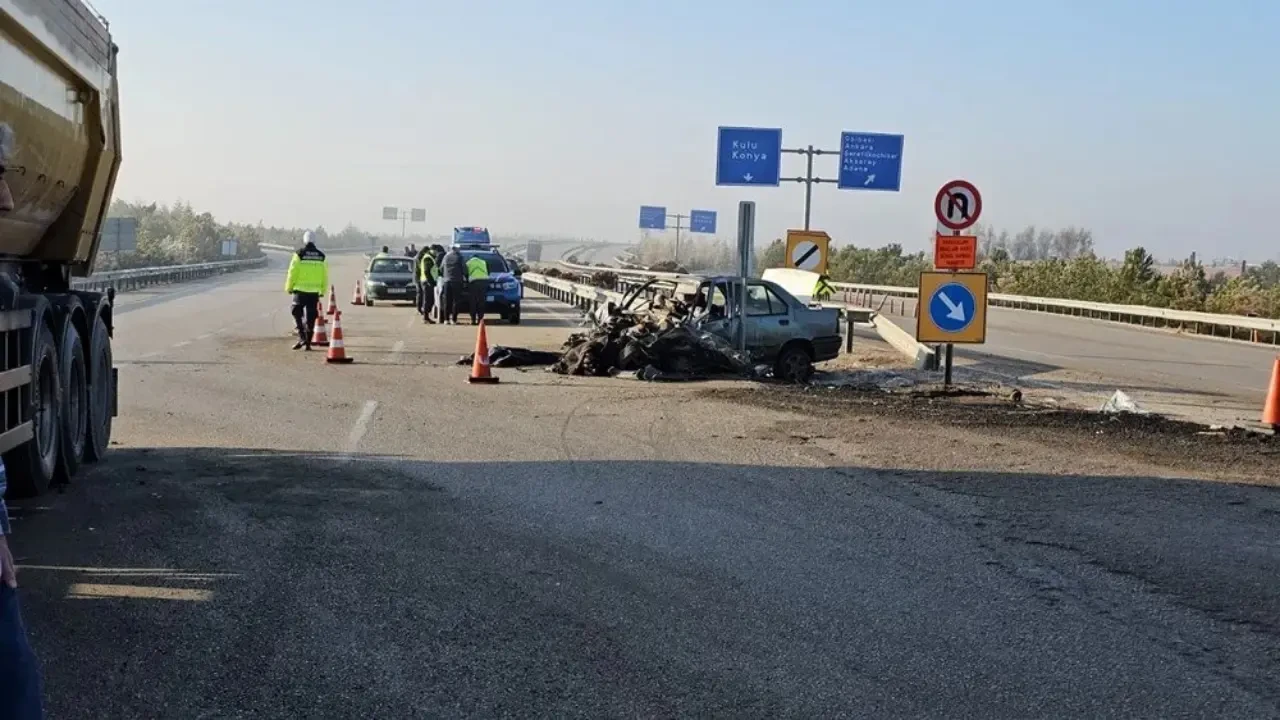 Konya’da buzlanma nedeniyle feci kaza: Bir ölü, bir yaralı 5