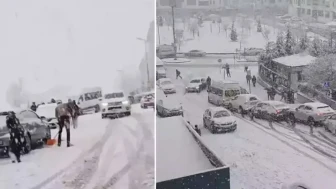 Elazığ'da kar yağışı zincirleme trafik kazasına yol açtı: 10 araç birbirine girdi