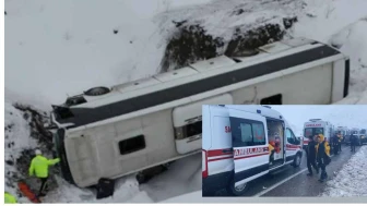 Erzincan’da yolcu otobüsü şarampole yuvarlandı: 1 ölü, 26 yaralı