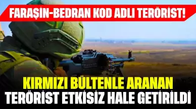 Faraşin-Bedran Kod Adlı Terörist! Kırmızı Bültenle Aranan Terörist Etkisiz Hale Getirildi