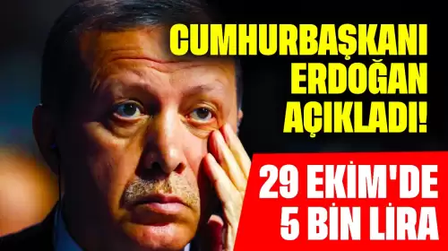 Cumhurbaşkanı Erdoğan Açıkladı! 29 Ekim'de 5 Bin Lira Fiyaskosu