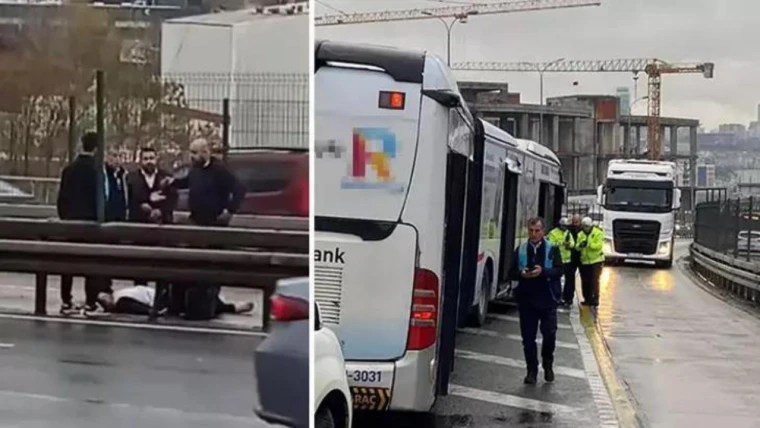 İstanbul'da Korkunç Kaza! Rögar Kapağı Metrobüsün Camını Kırdı 2