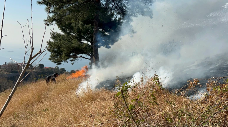 Hatay'da korkutan yangın: Evin bahçesi küle döndü